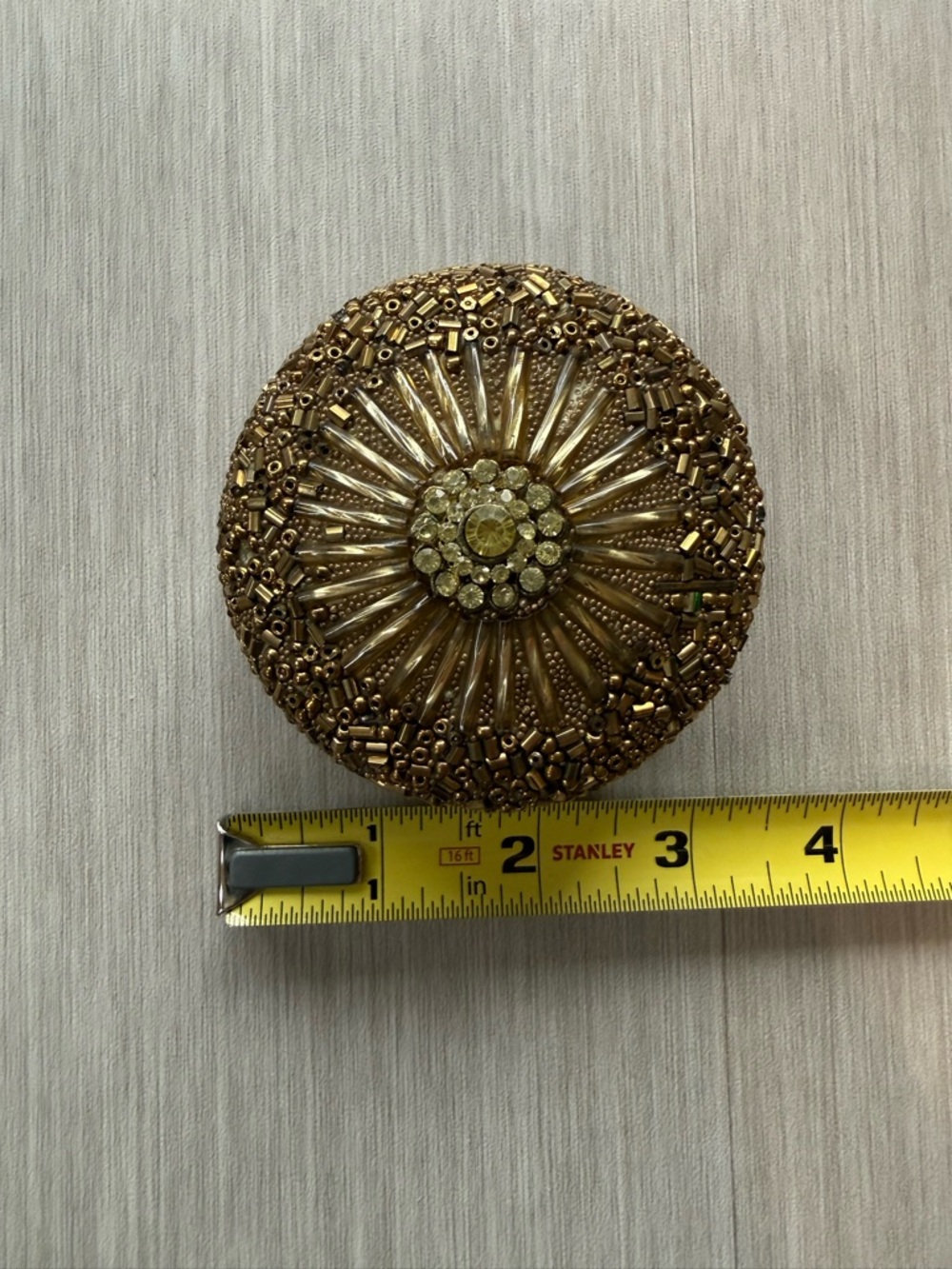 Gold Beaded Decorative trinket jar